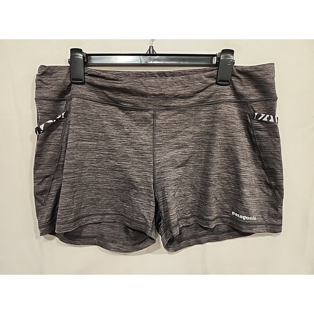 Patagonia Diversifly Speed Shorts Womens Size‎ XL, GREY/BLACK Nylon Shorts